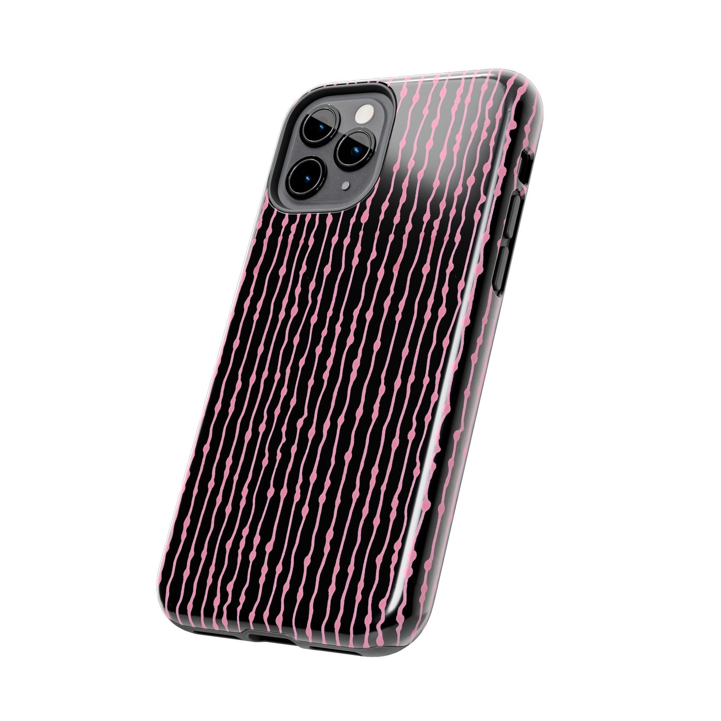 Faux Seersucker Black / Pink Phone Case