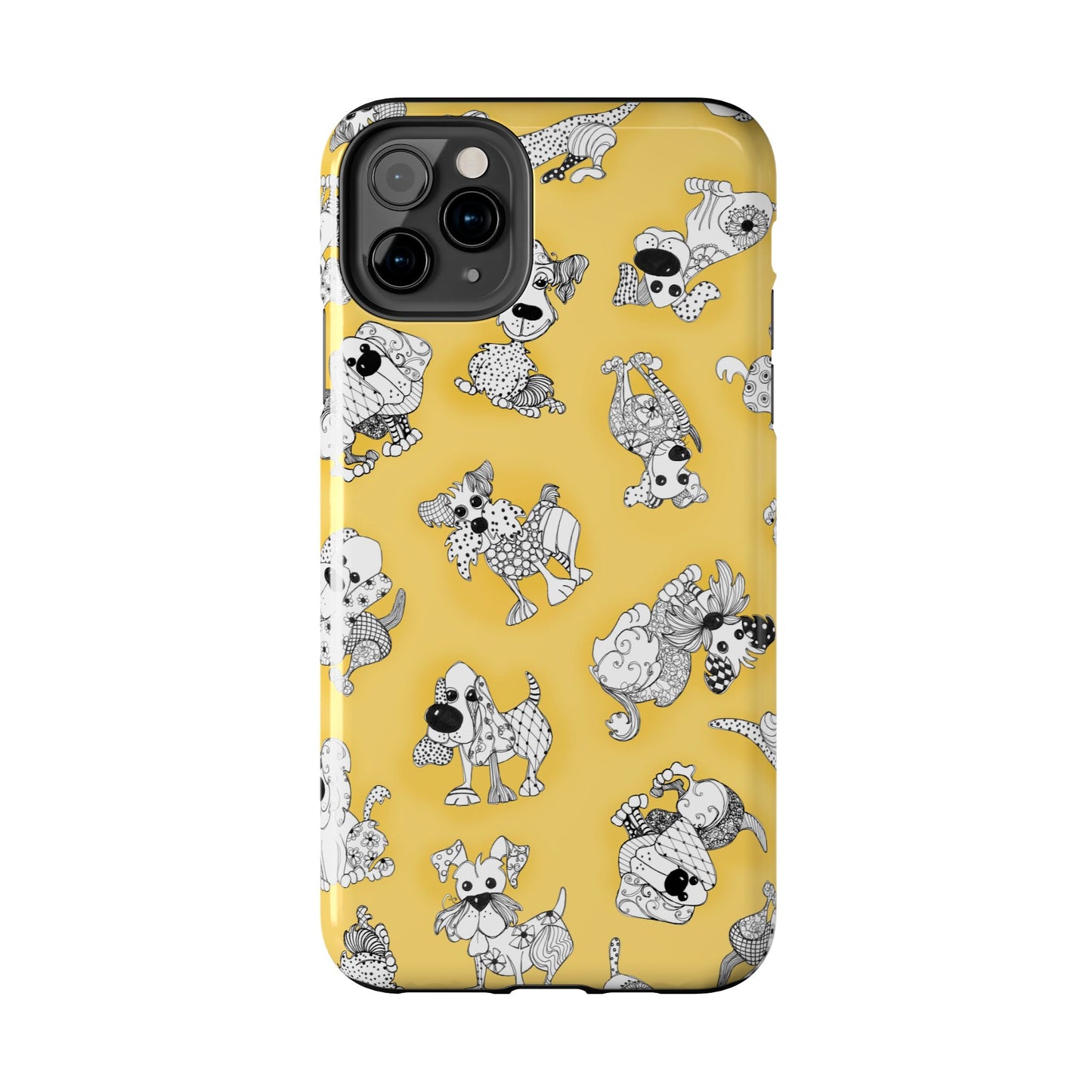 Doodle Dogs Yellow Phone Case