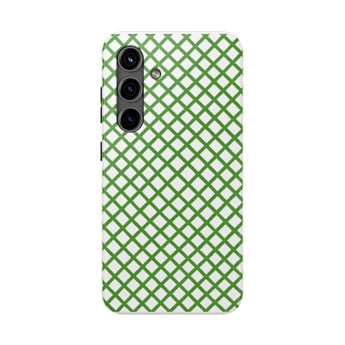 Trellis White / Green Phone Case