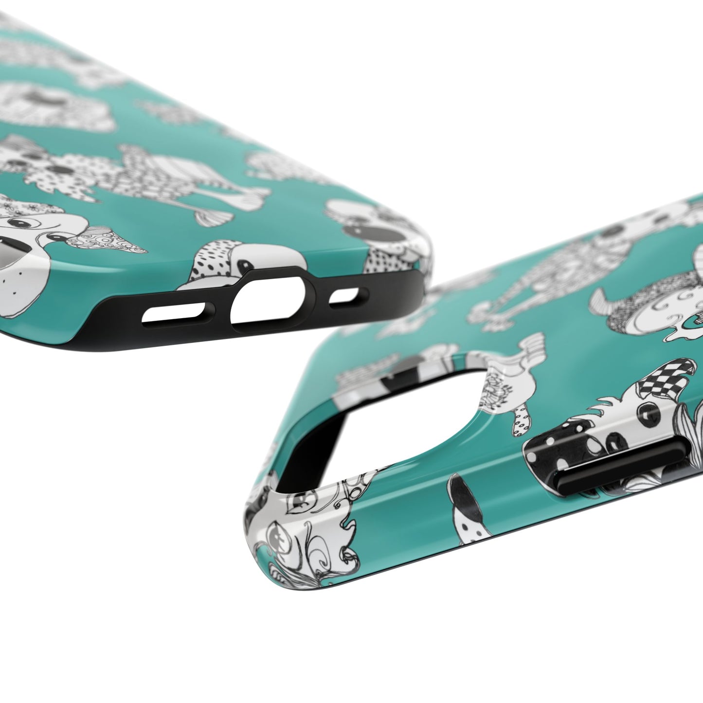 Doodle Dogs Turquoise Phone Case
