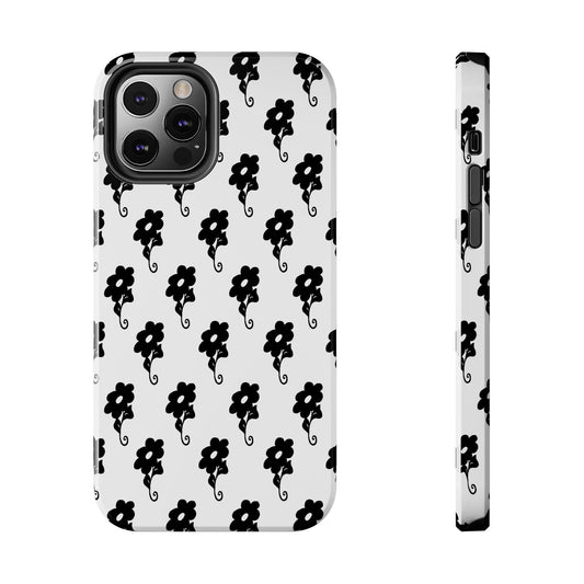 Flowers White / Black Phone Case