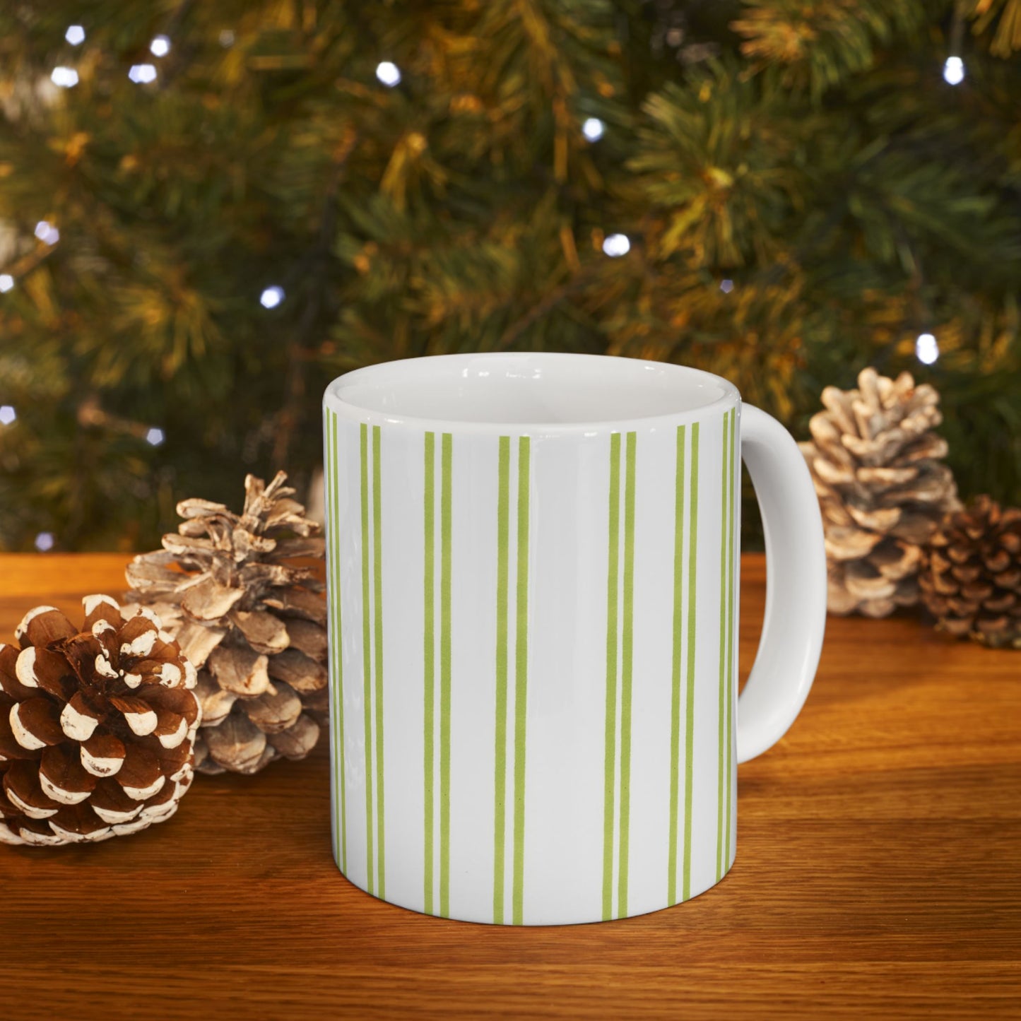 Green Double Stripe Cup