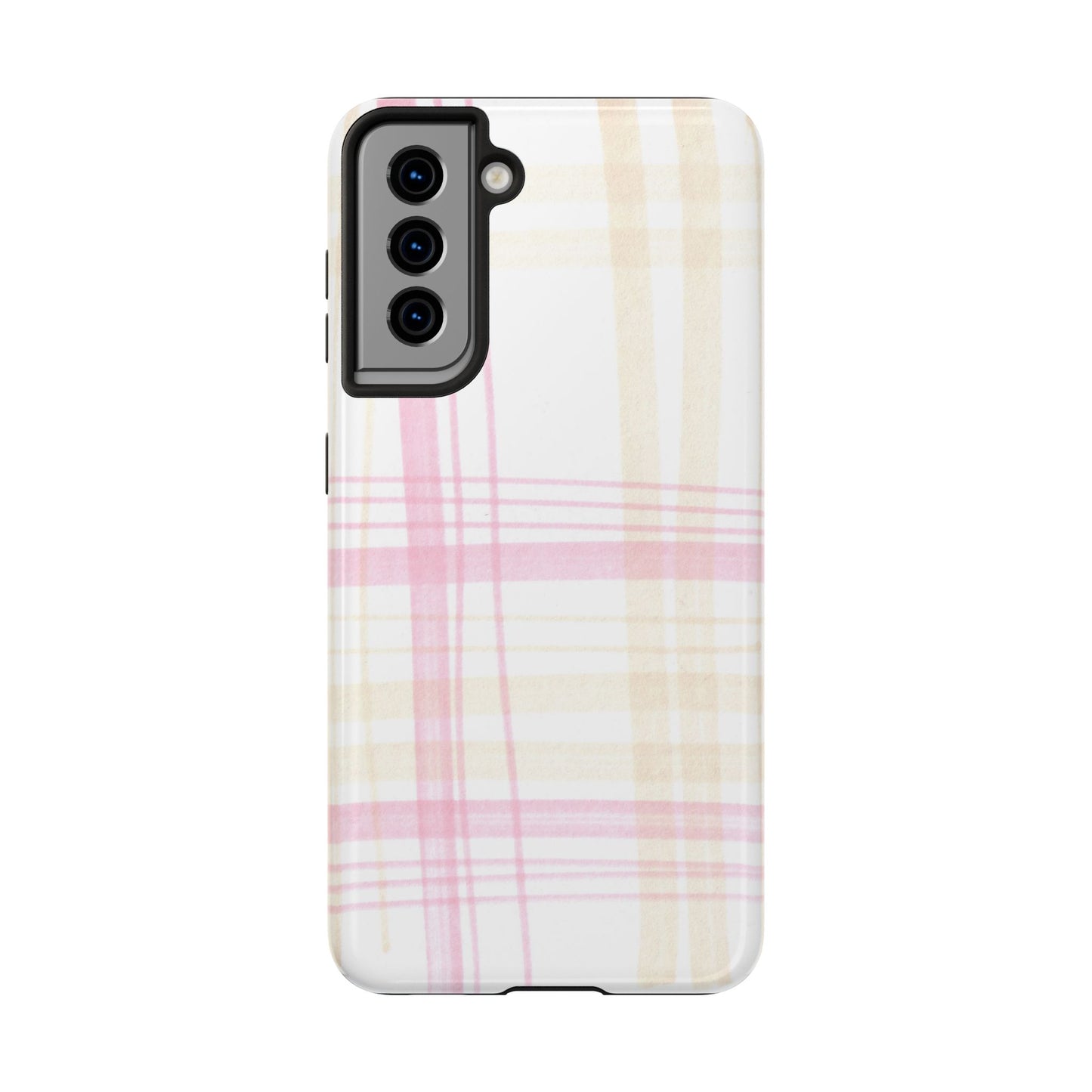 Flower Model Plaid Phone Case