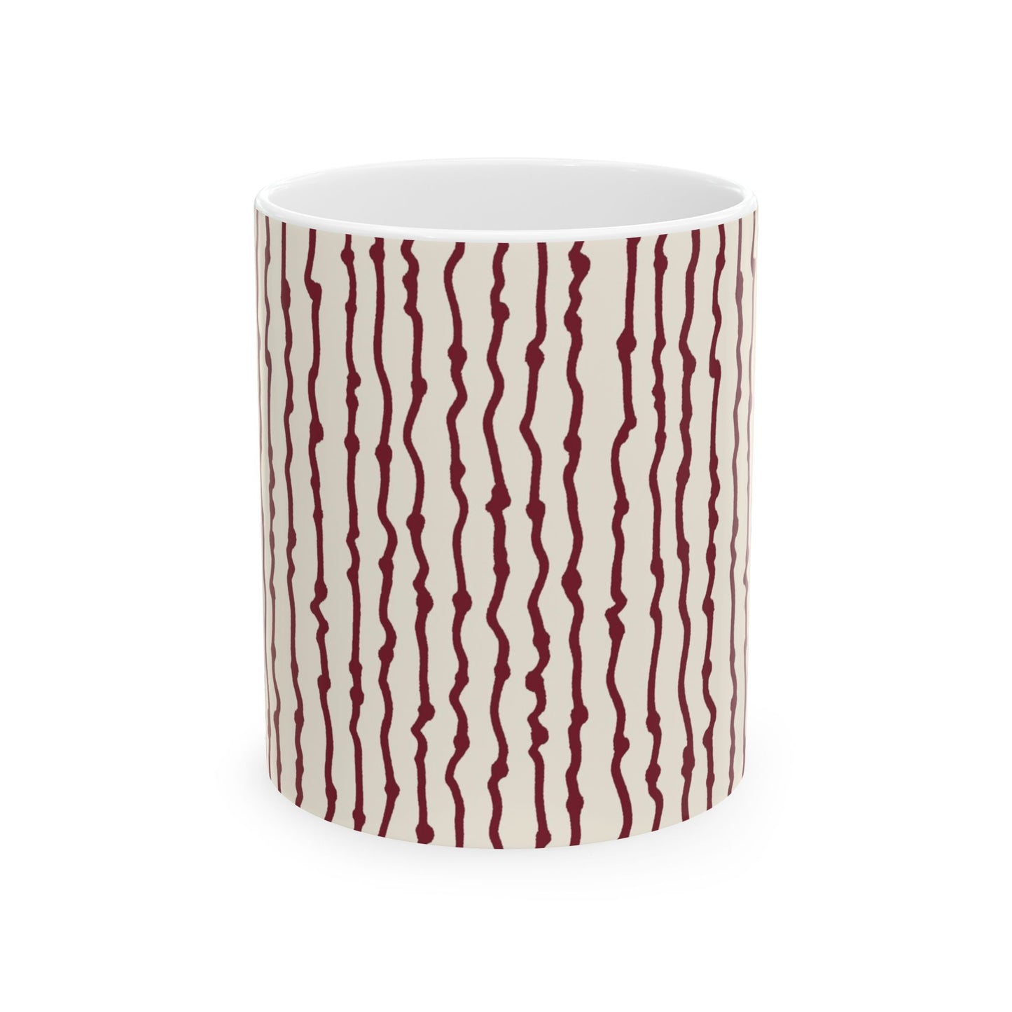 Faux Seersucker Ivory / Red Cup