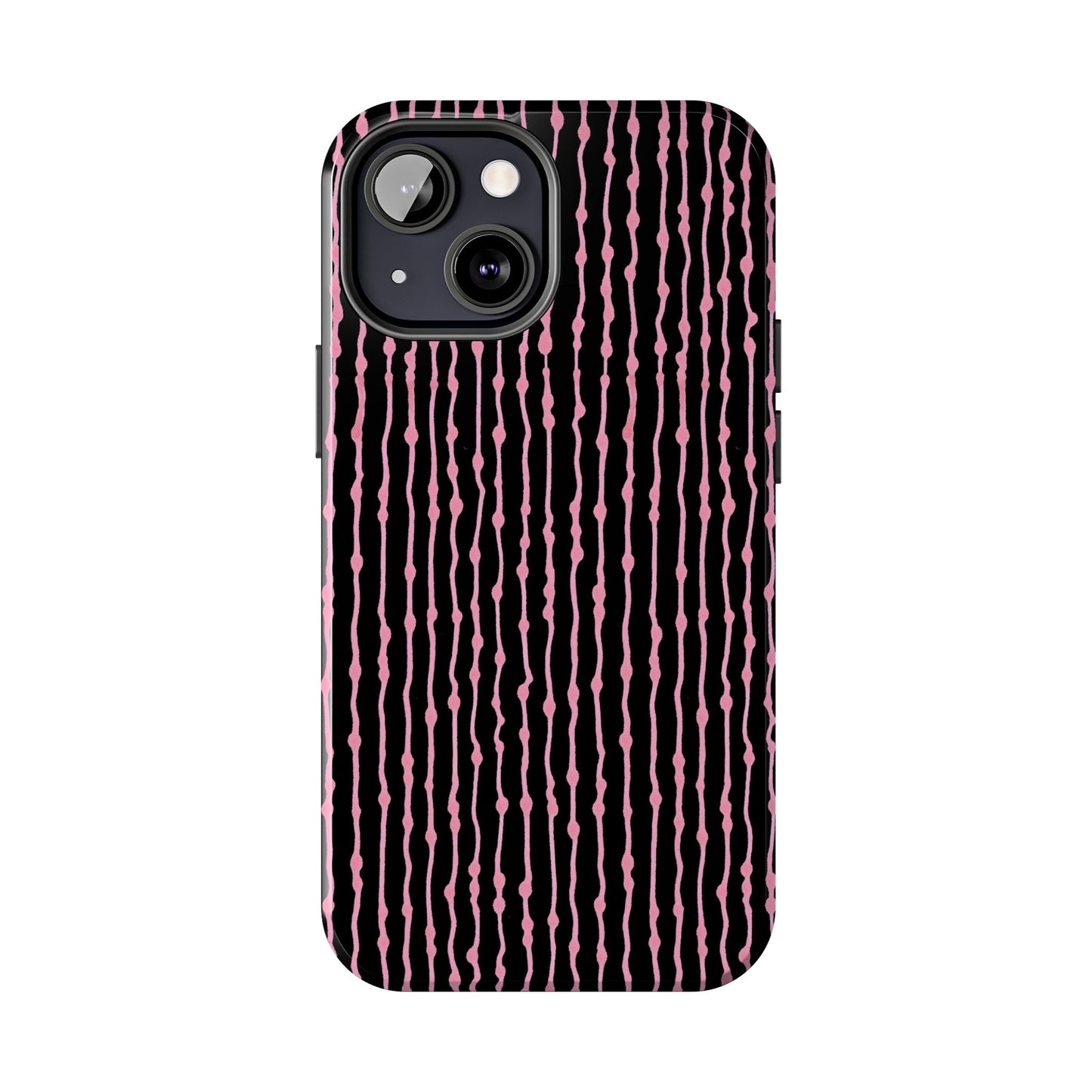 Faux Seersucker Black / Pink Phone Case