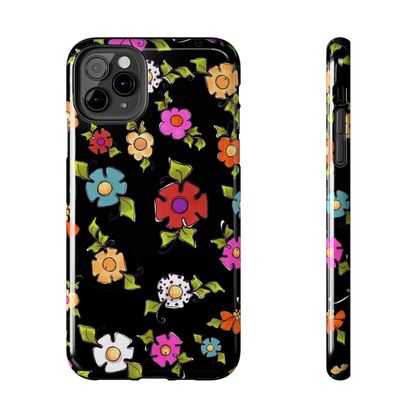 Dog Blooms Black Phone Case