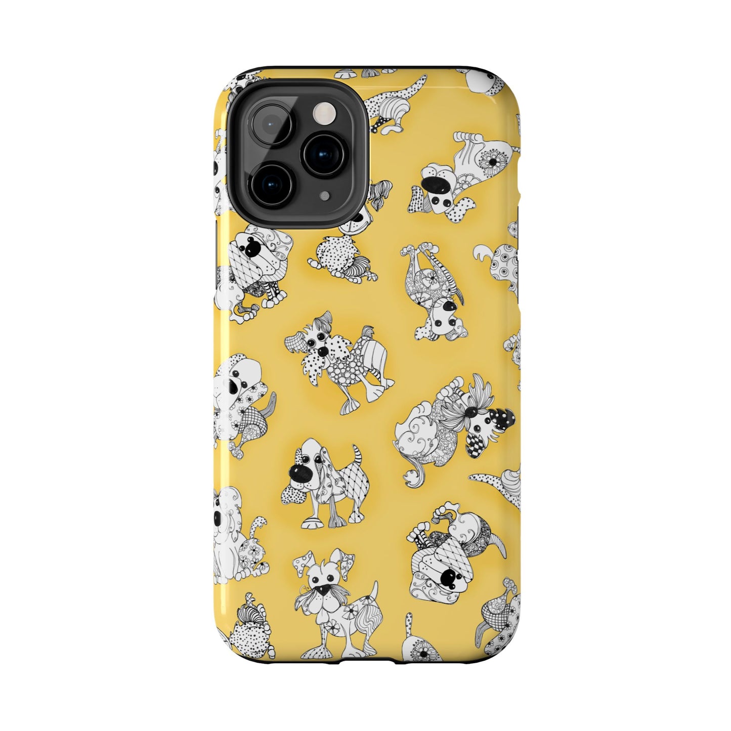 Doodle Dogs Yellow Phone Case