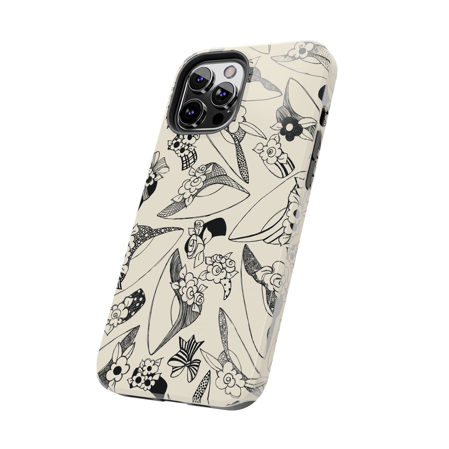 Millinery Ivory / Black Phone Case