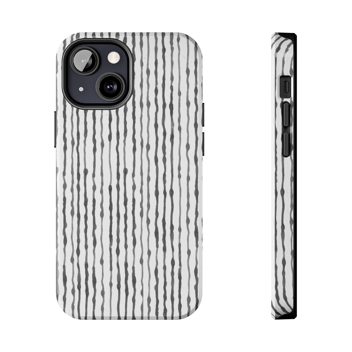 Faux Seersucker White / Charcoal Phone Case
