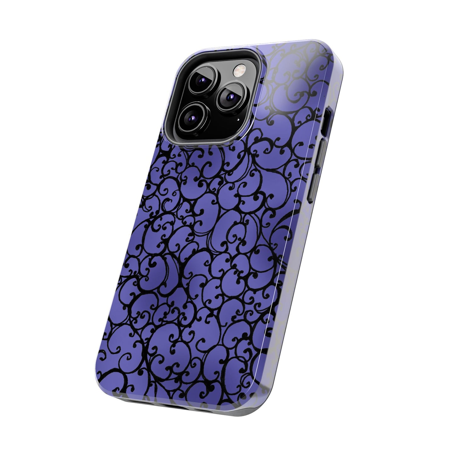 Scrollie Violet / Black Phone Case