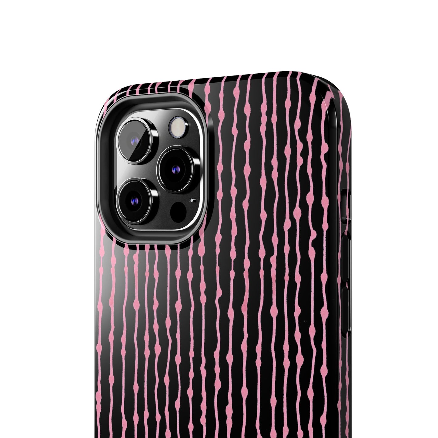 Faux Seersucker Black / Pink Phone Case