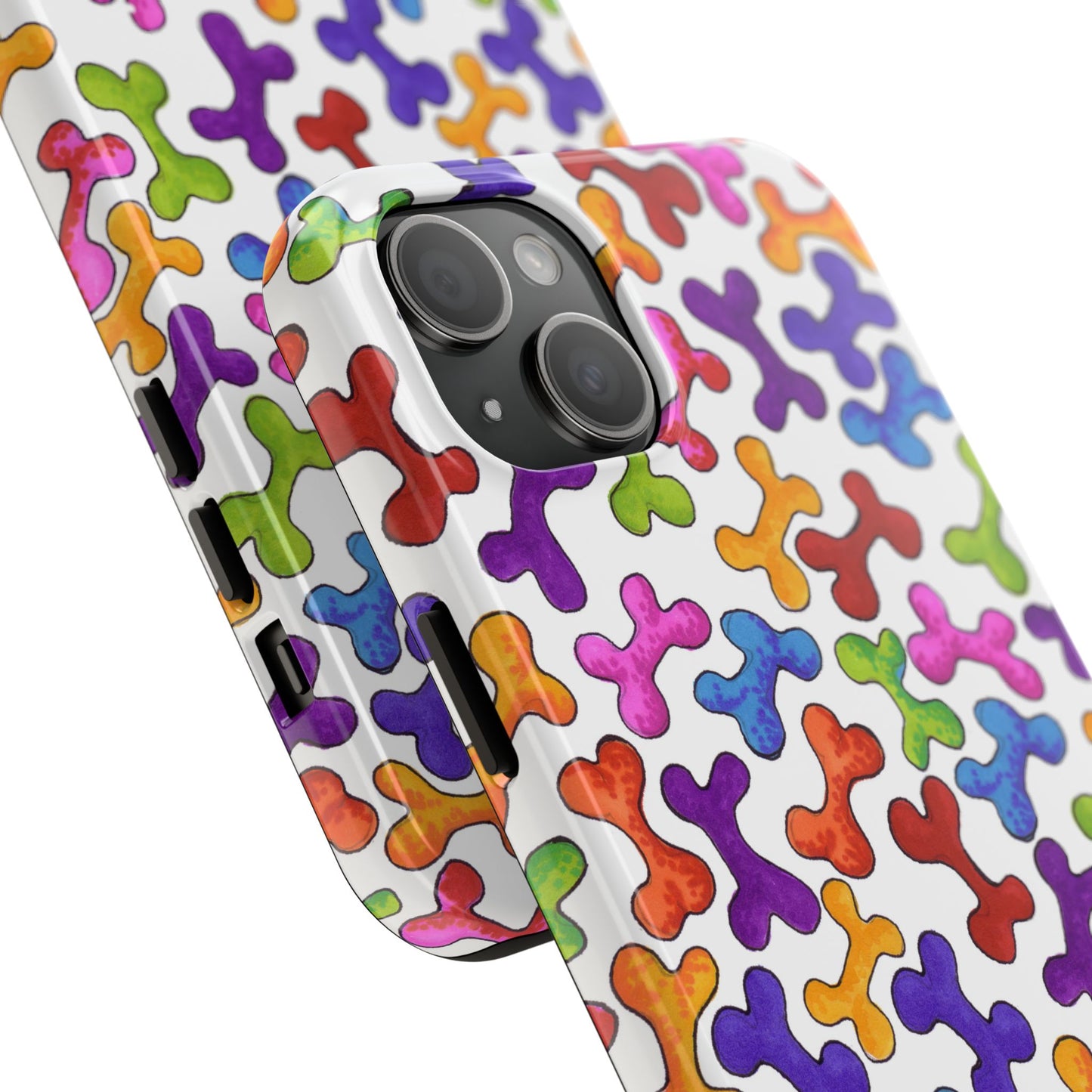 Fancy Bones White / Multi Phone Case