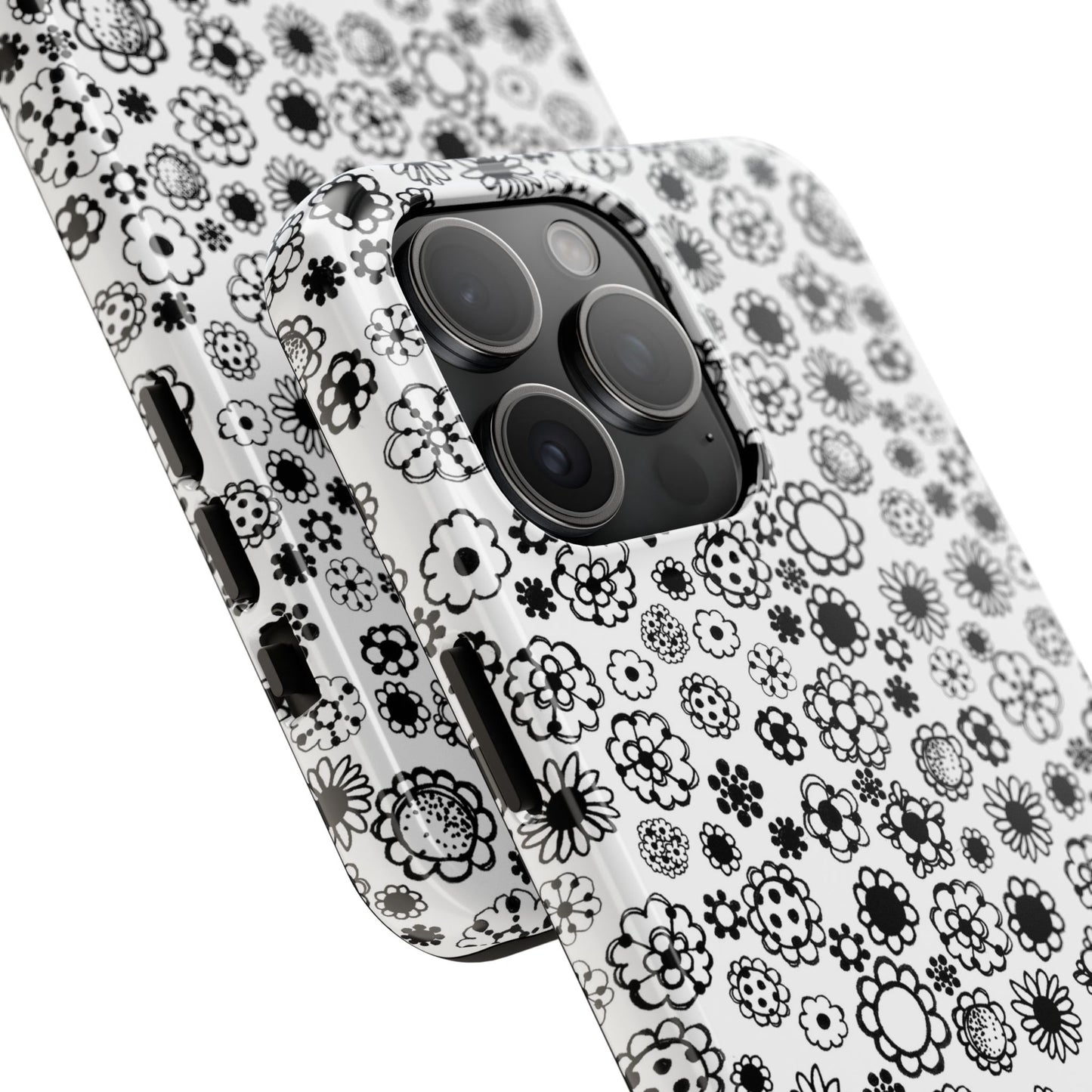 Posie Dots White / Black Phone Case