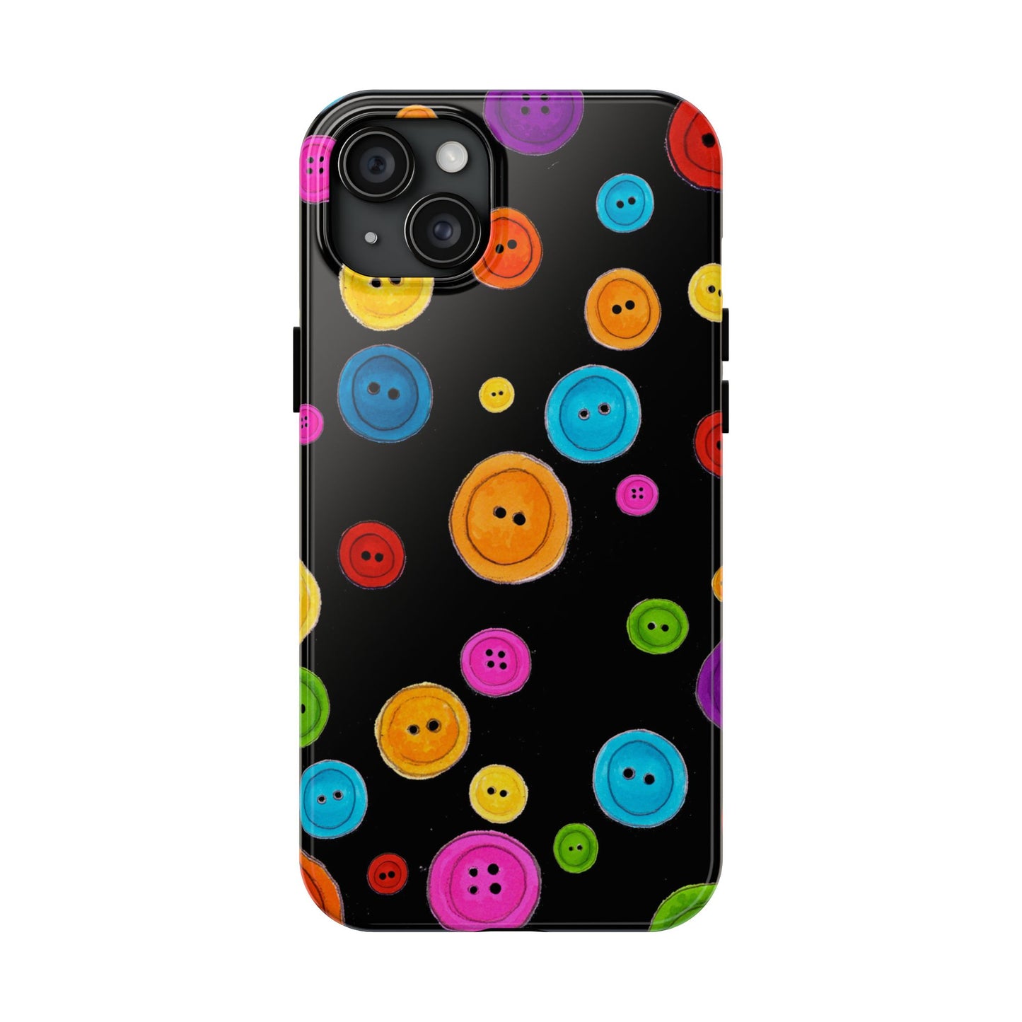 Button Dots Black Phone Case