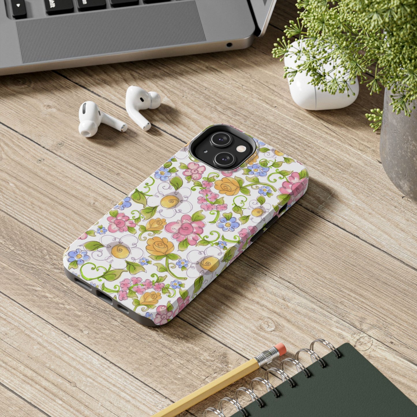 Flower Frolic White Phone Case