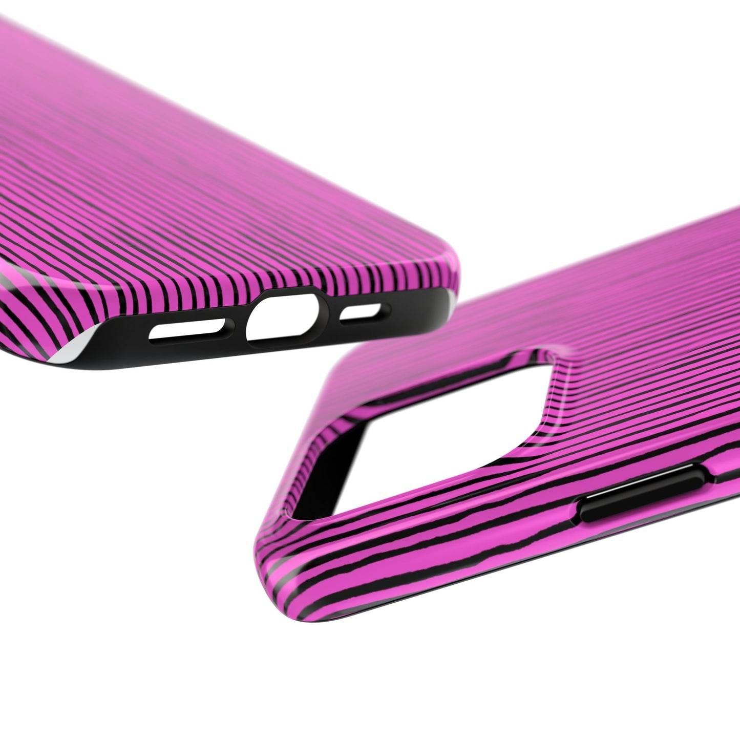Quirky Pin Stripe Pink / Black Phone Case