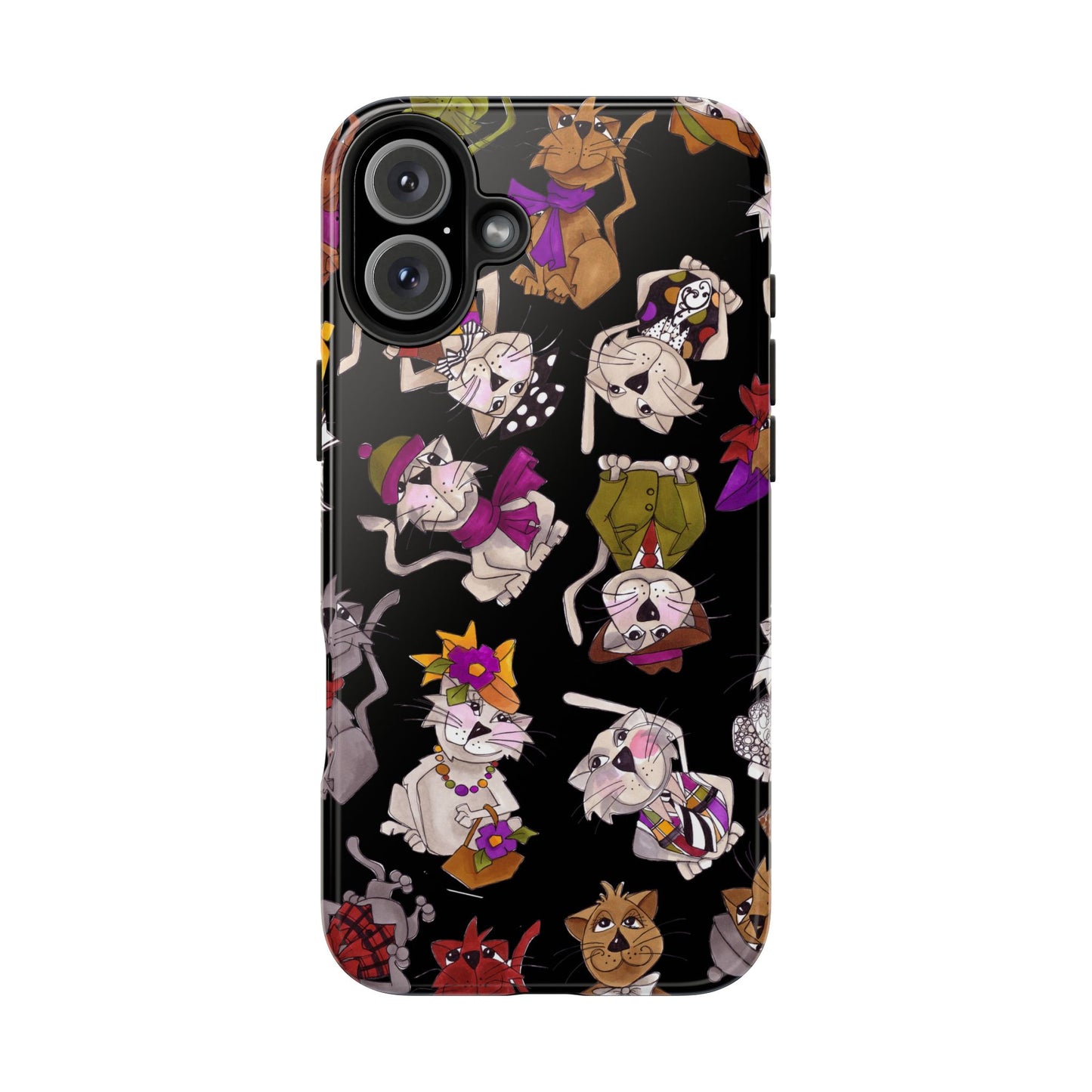 Spice Cats Tossed Black Phone Case