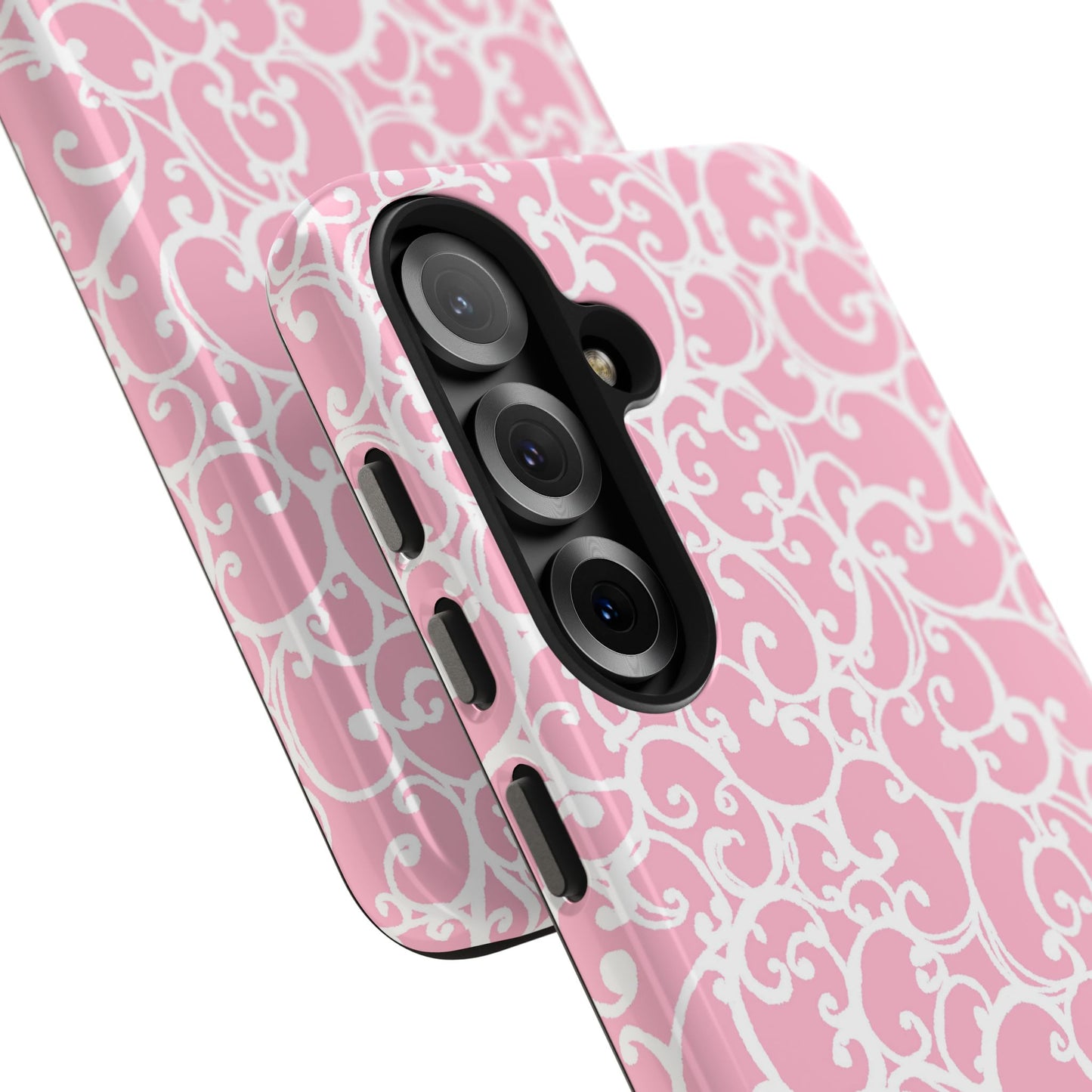 Scrollie Pink / White Phone Case