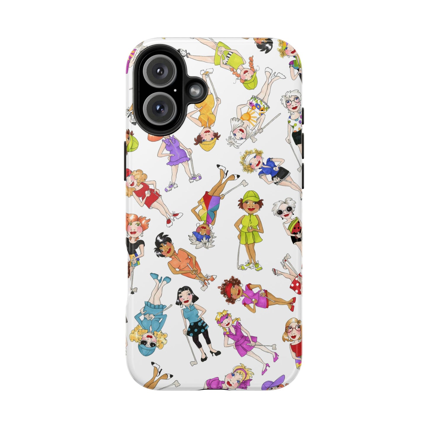 Tossed Golfer Girls White Phone Case