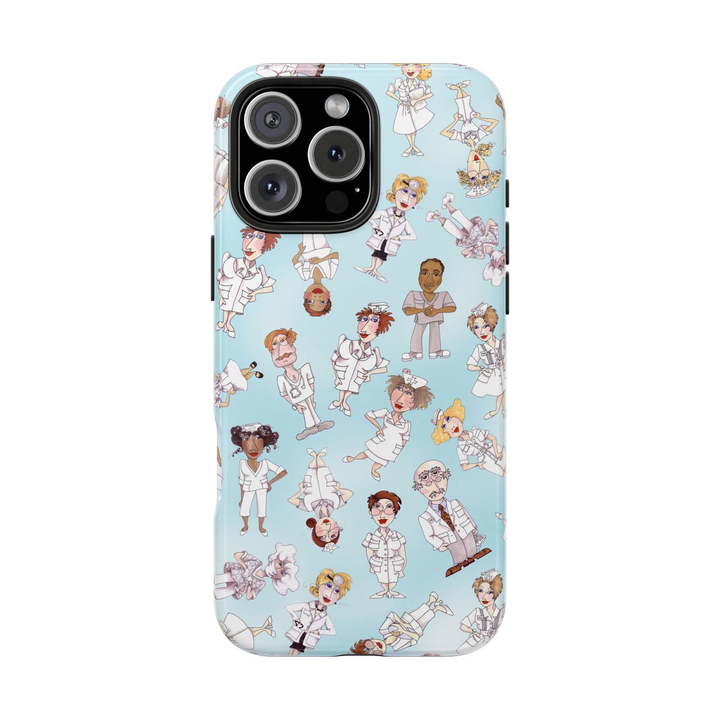 Tossed Nurses Aqua Phone Case