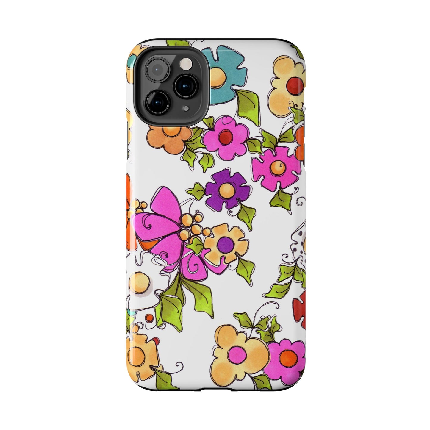 Happy Blooms White Phone Case