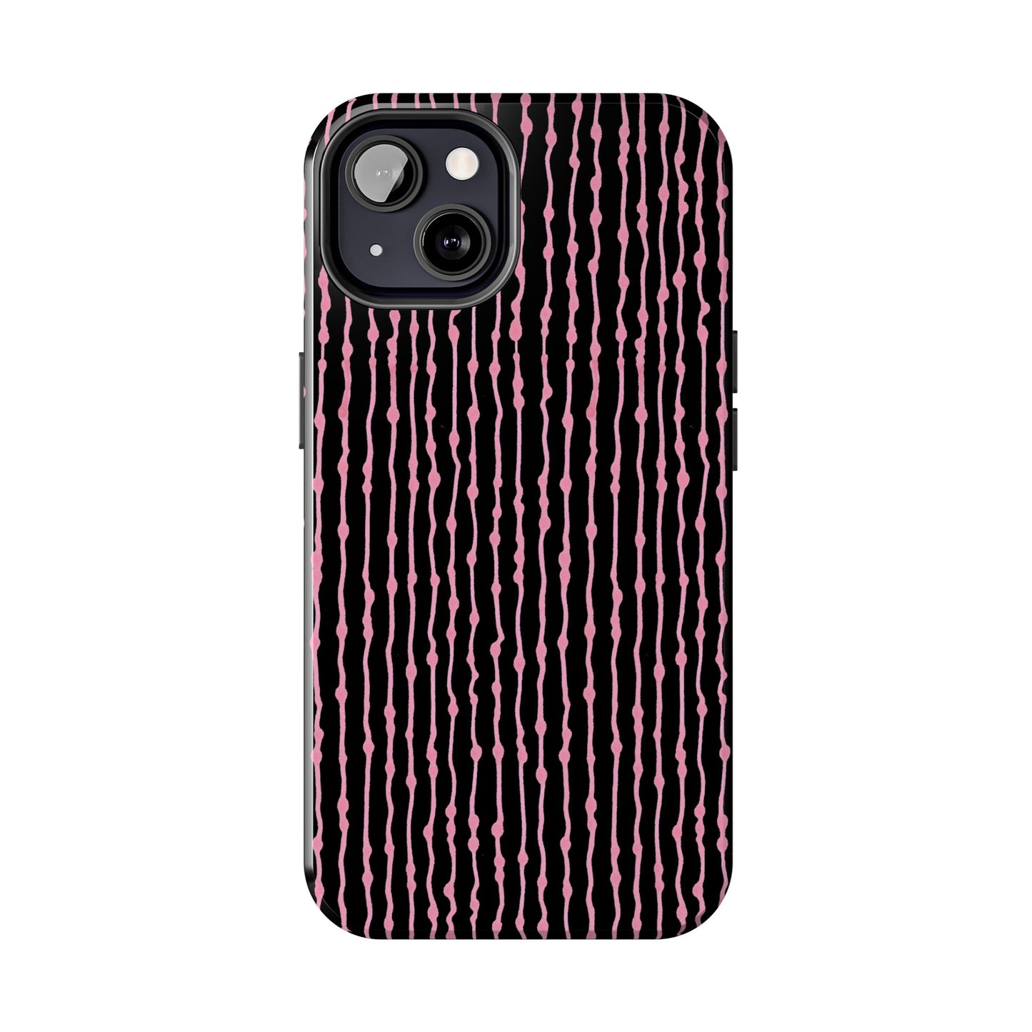 Faux Seersucker Black / Pink Phone Case