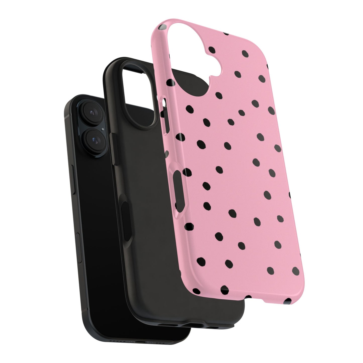 Dinky Dots Pink / Black Phone Case