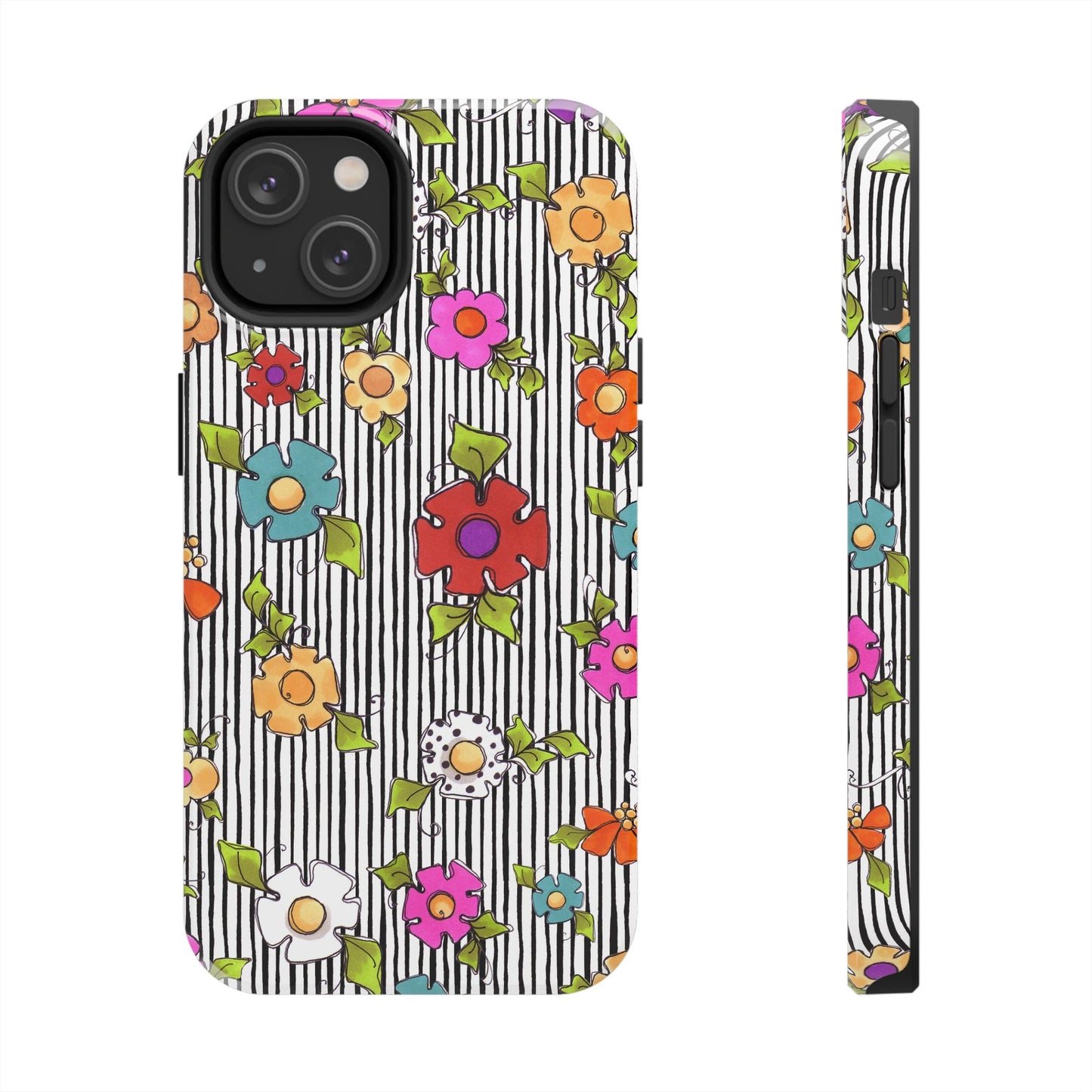 Dog Blooms White / Black Phone Case