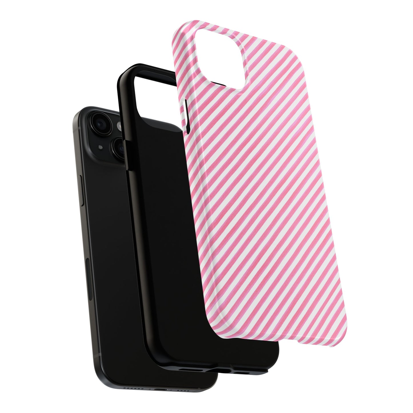 Bias Stripe Pink / White Phone Case