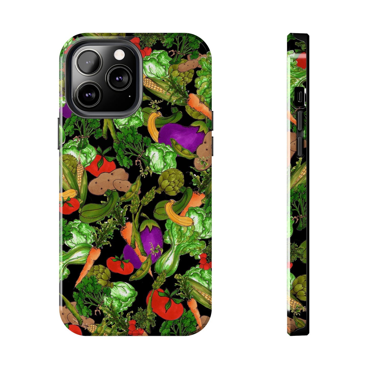 Veggie Jungle Black Phone Case