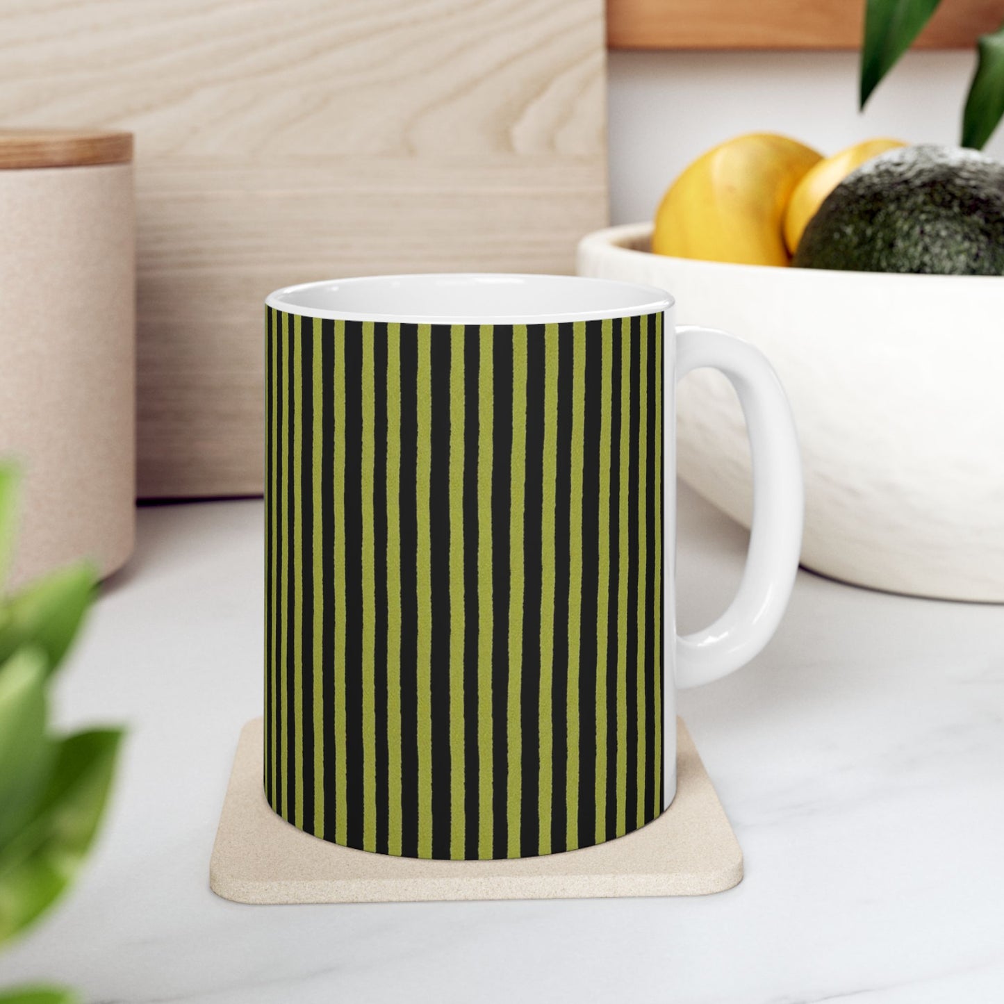 Happy Stripe Green / Black Cup