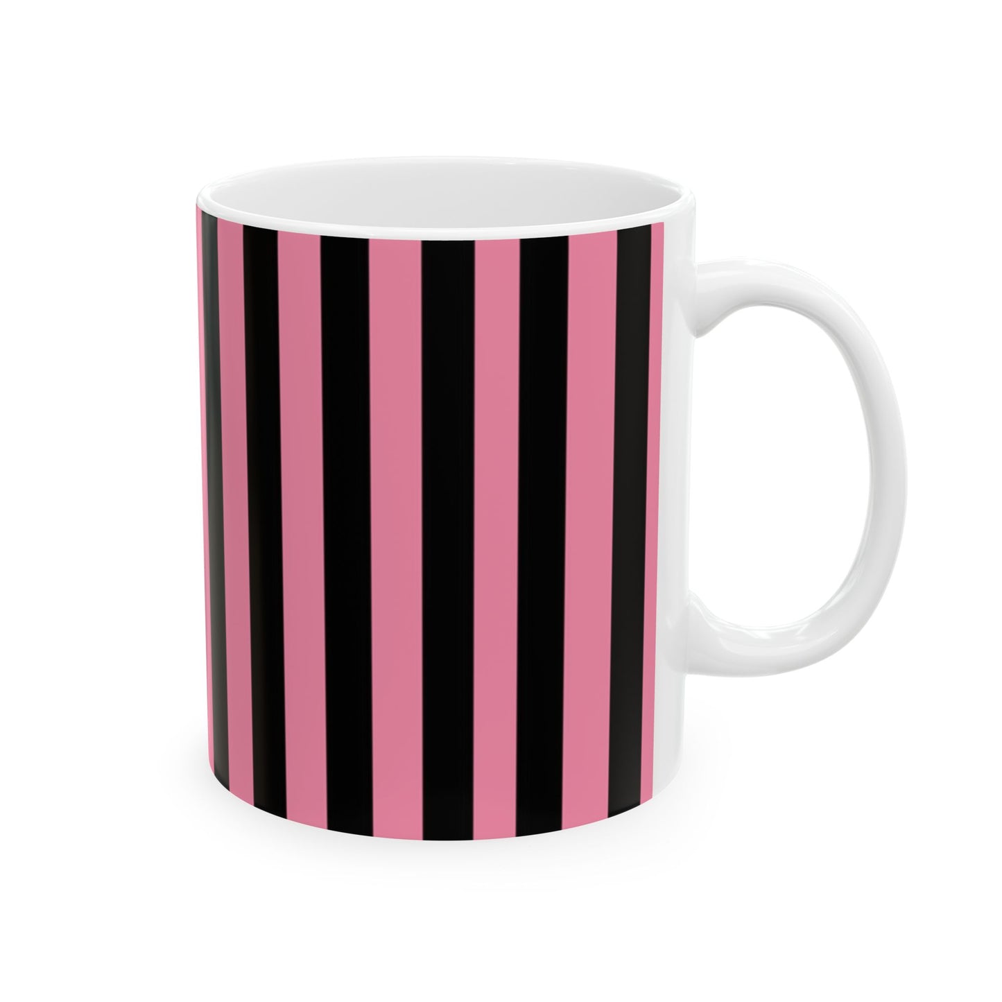 Vertical Stripe Pink / Black Cup