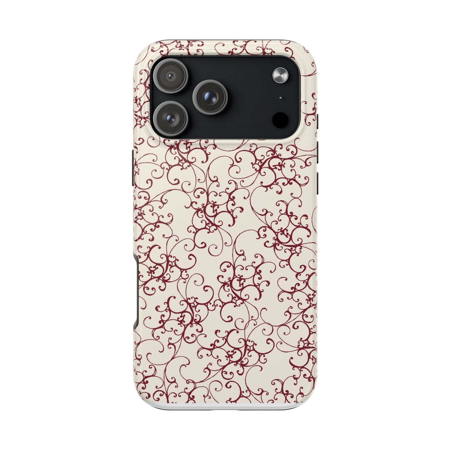 Elegant Scroll Ivory / Red Phone Case