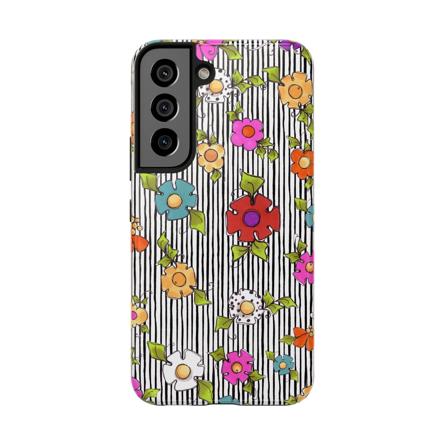 Dog Blooms White / Black Phone Case