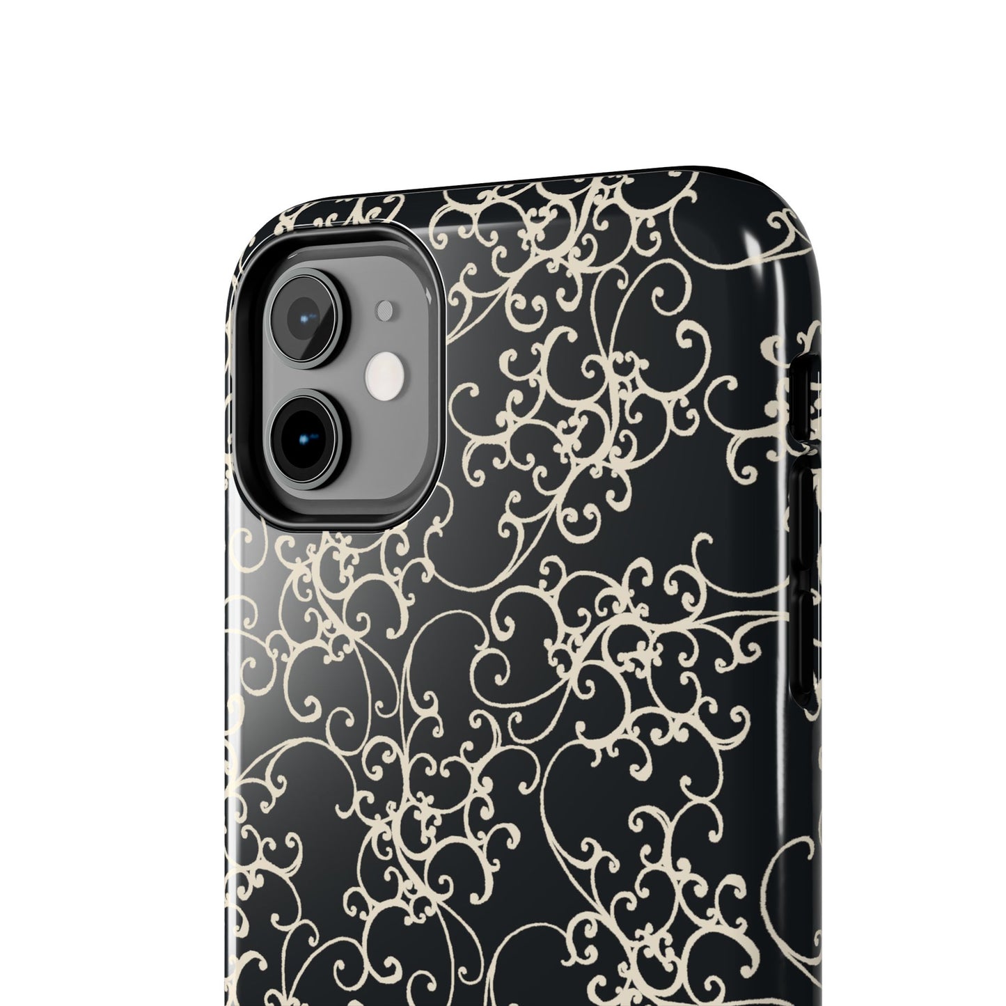 Elegant Scroll Black / Ivory Phone Case
