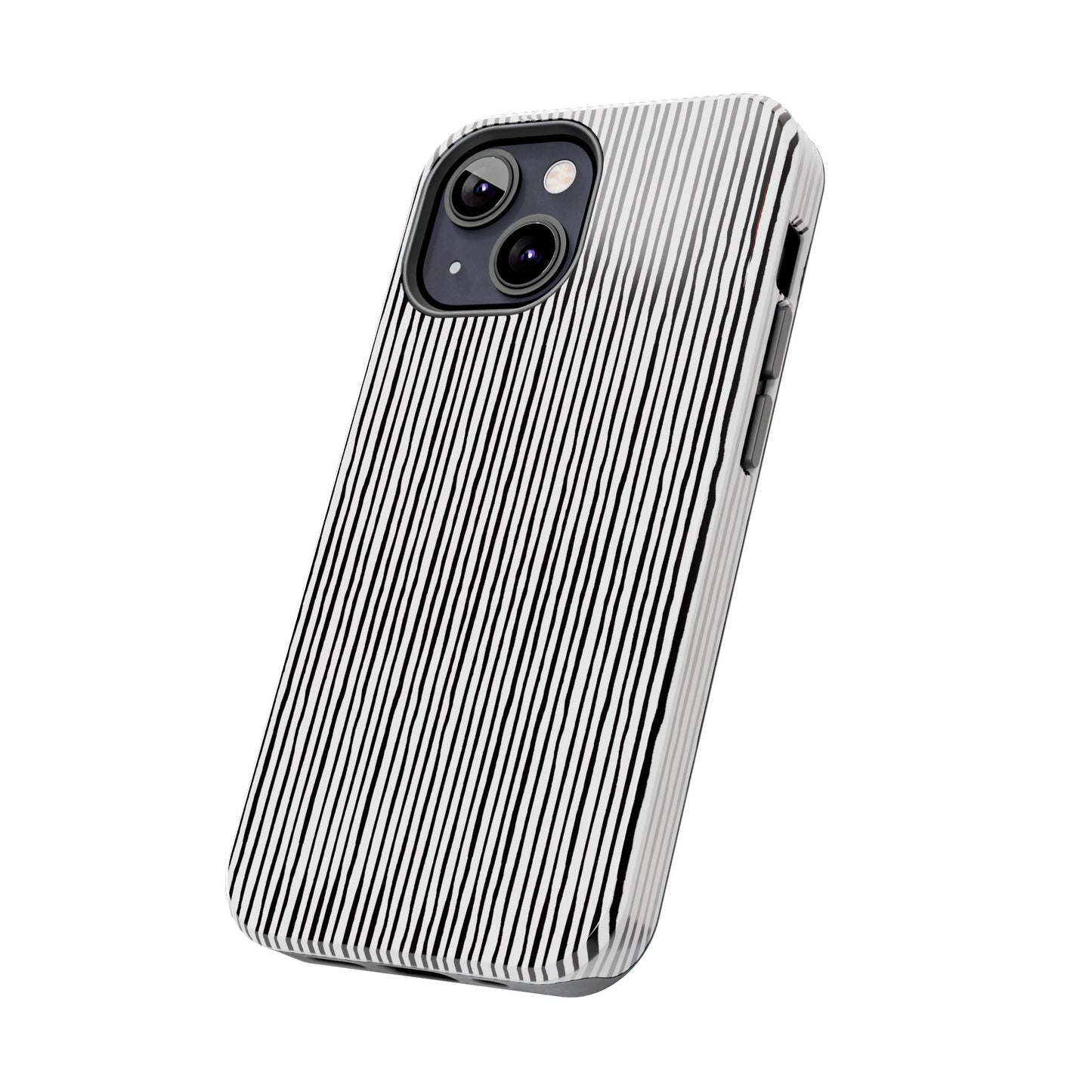 Quirky Pin Stripe White / Black Phone Case