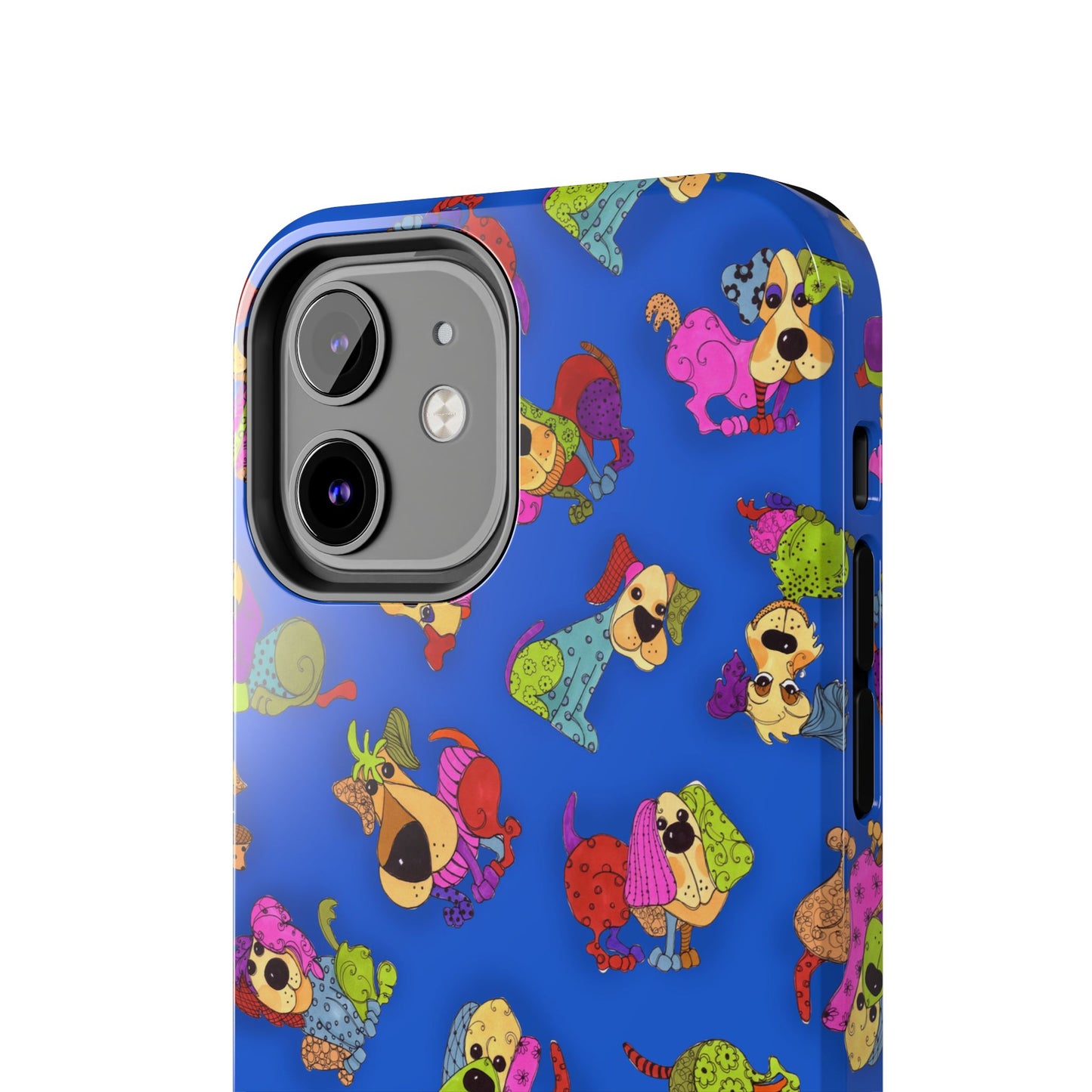 Tossed Happy Dogs Blue Phone Case