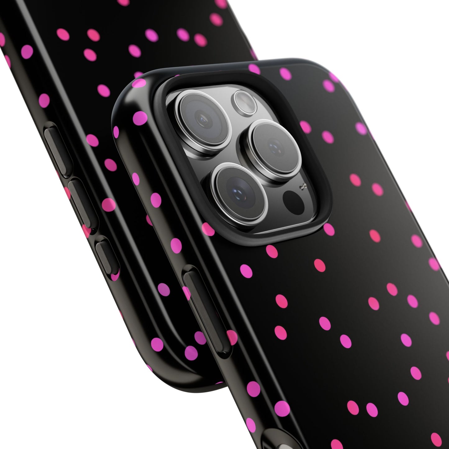 Space Dots Black / Cerise Phone Case