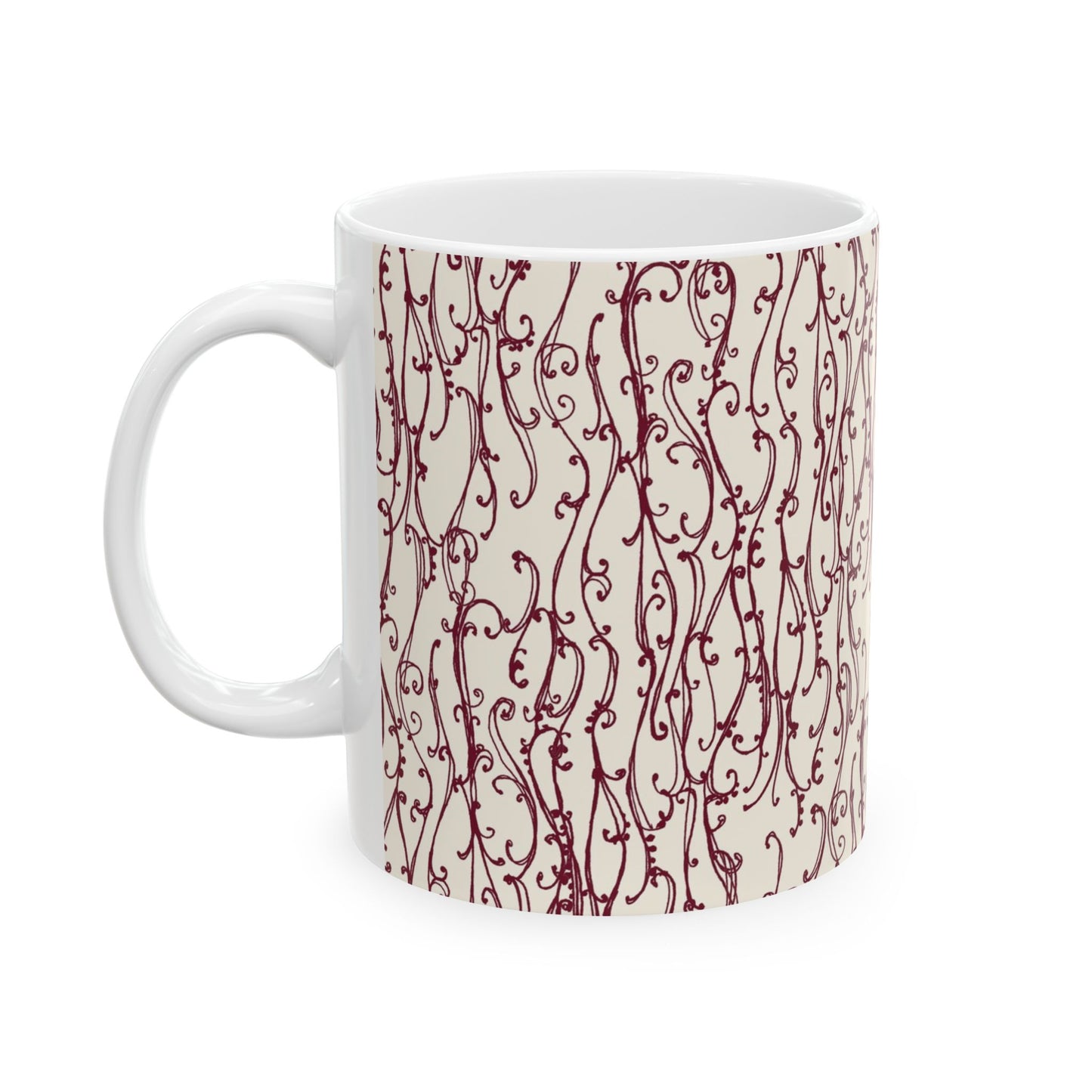 Swan Scroll White / Red Cup