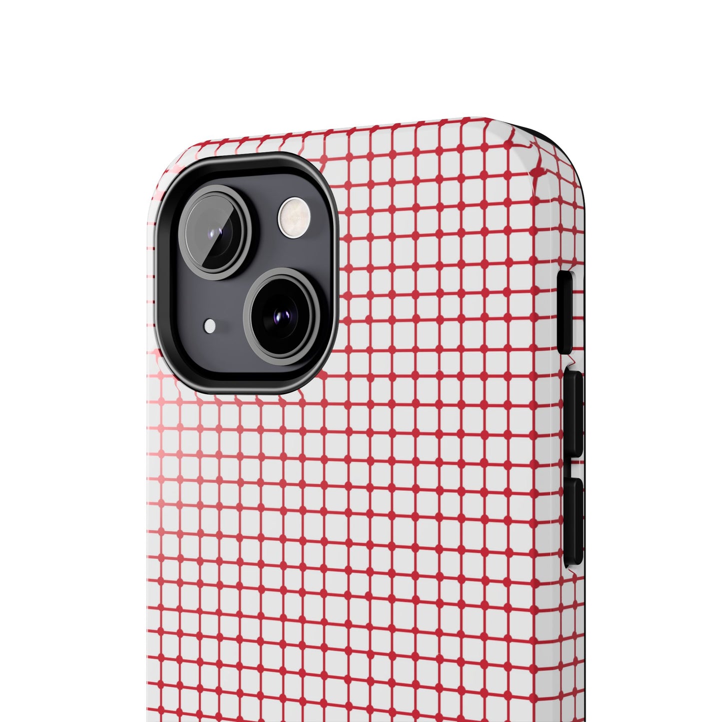 Dot Grid White / Red Phone Case