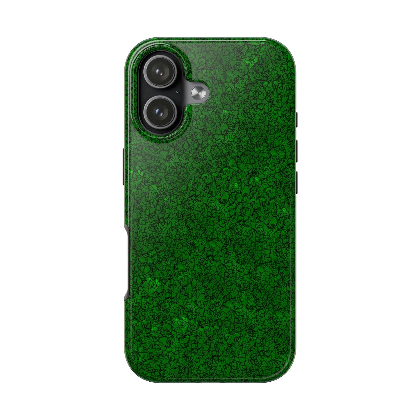 Scribble Green / Black Phone Case
