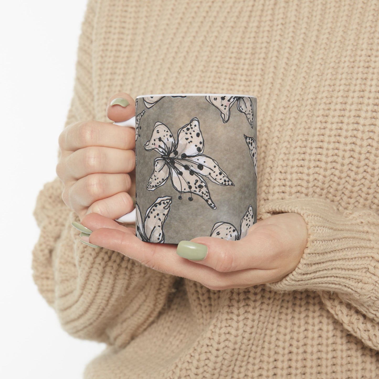 Spotted Lilies Gray Cup