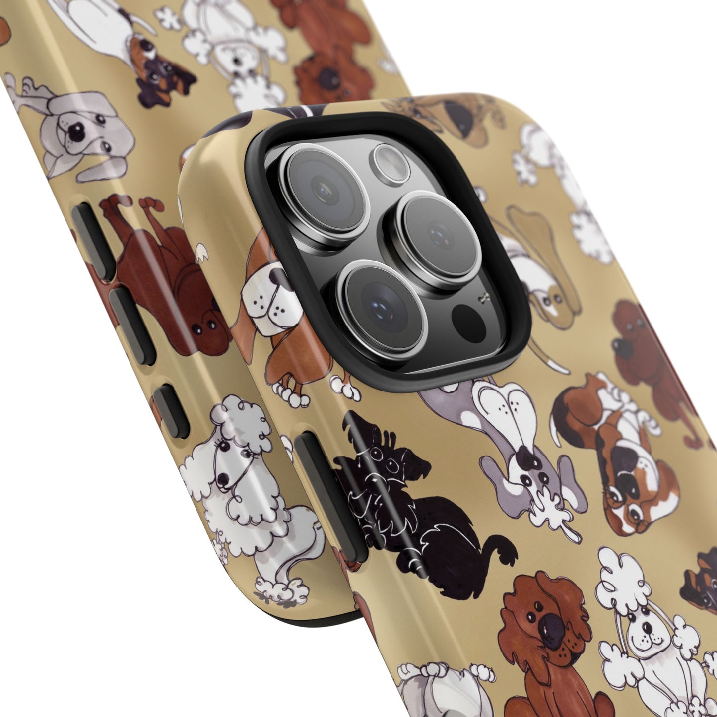 Tossed Doggies Tan Phone Case
