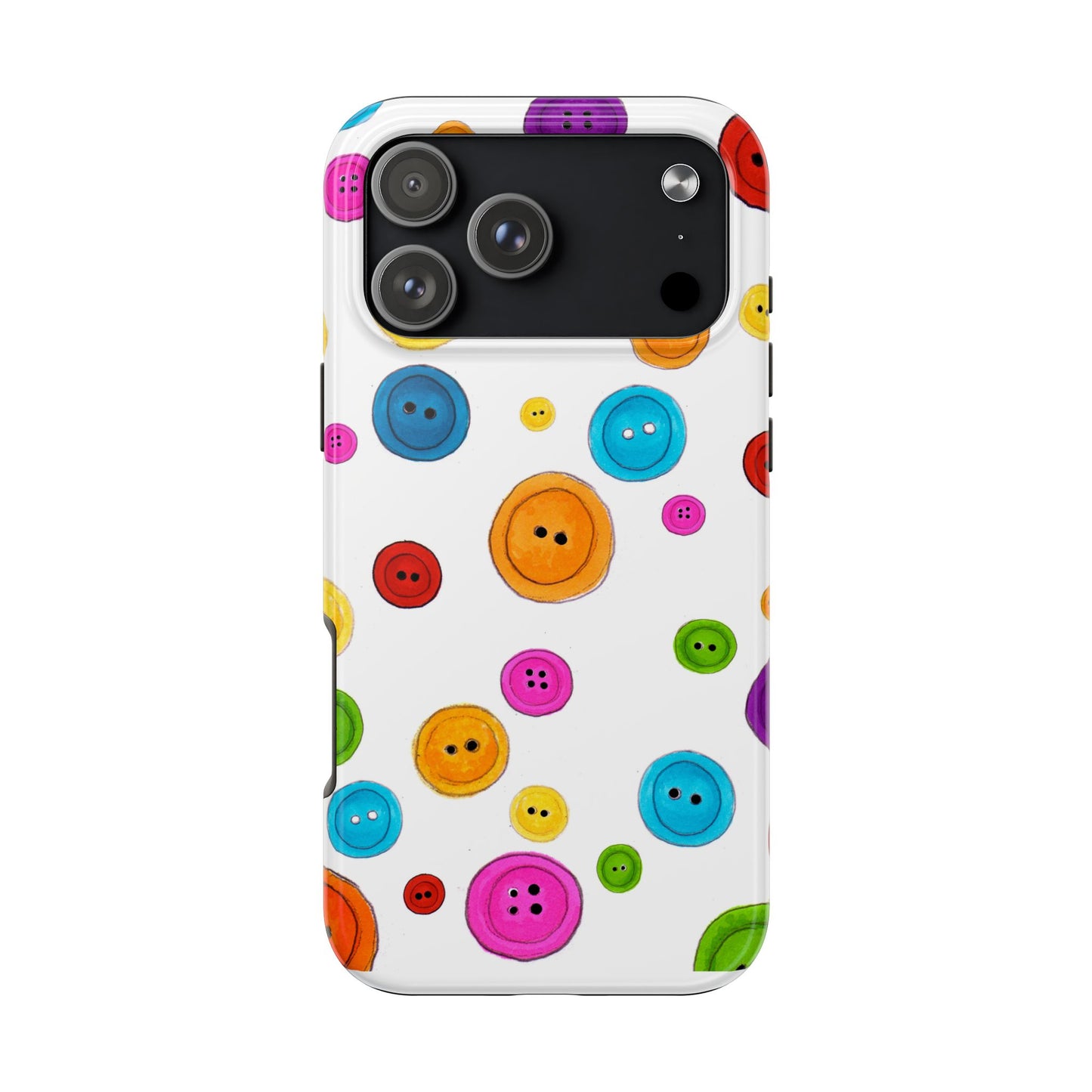 Button Dots White Phone Case