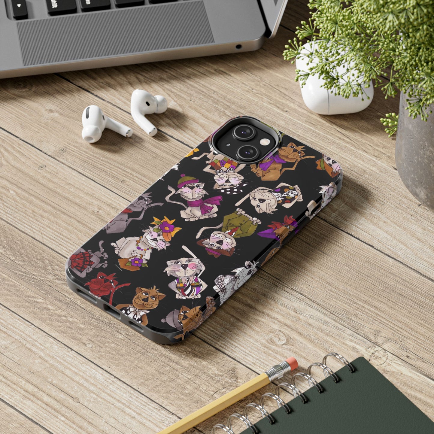 Spice Cats Tossed Black Phone Case