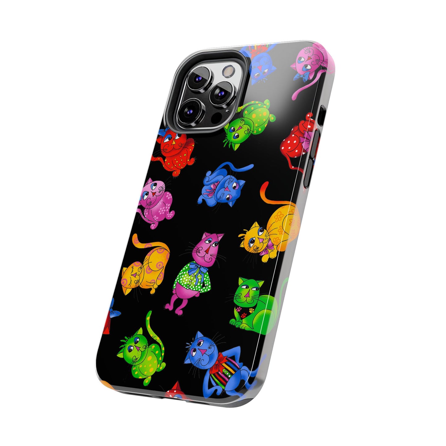 Tossed Cool Cats Black Phone Case