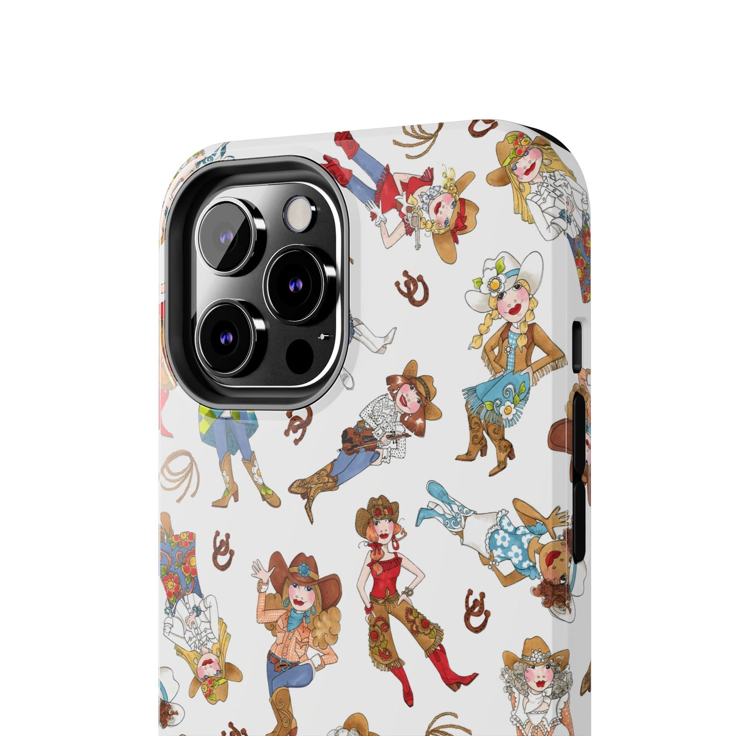 Tossed Cowgirls White Phone Case