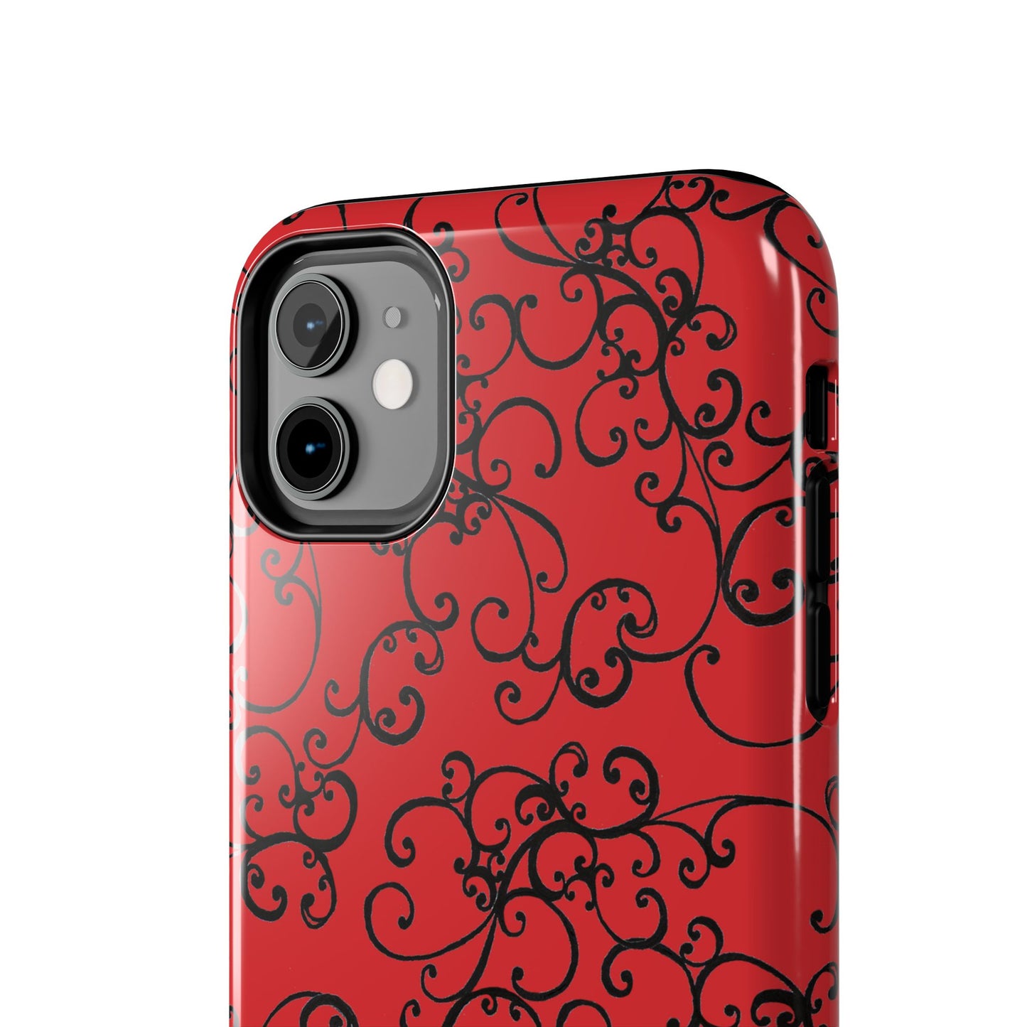 Elegant Scroll Red / Black Phone Case