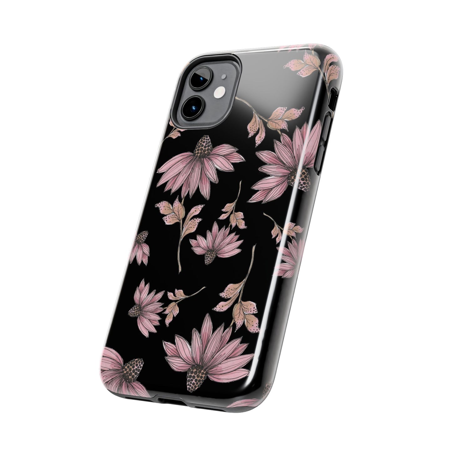 Wild Cone Flowers Black Phone Case