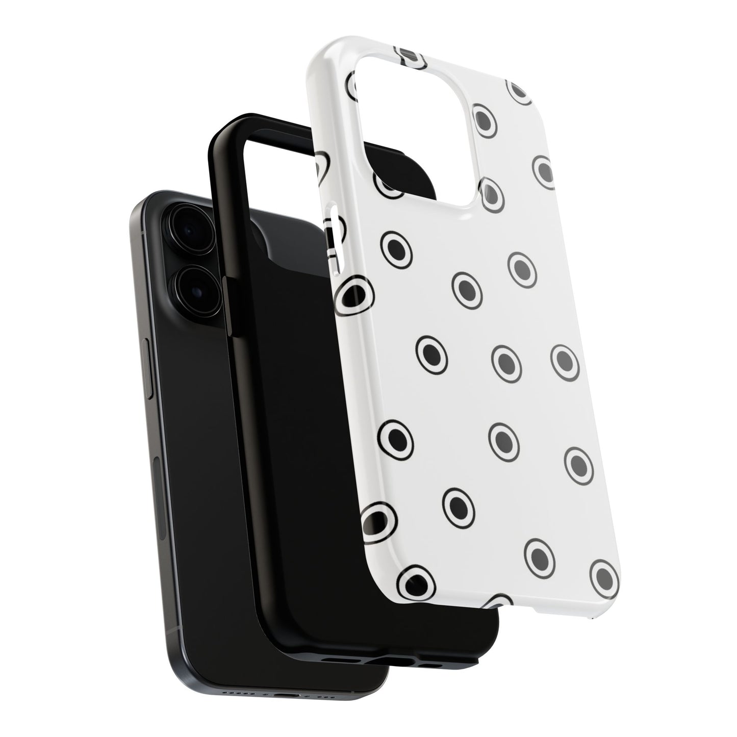 CD Dots White / Black Phone Case
